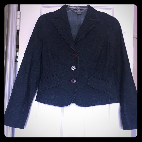 petite denim blazer